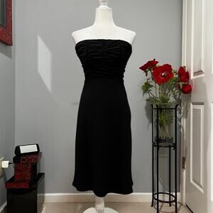 NEW The Limited Ruched Corset Bodice Strapless Fit Flare Longline Midi Dress NWT